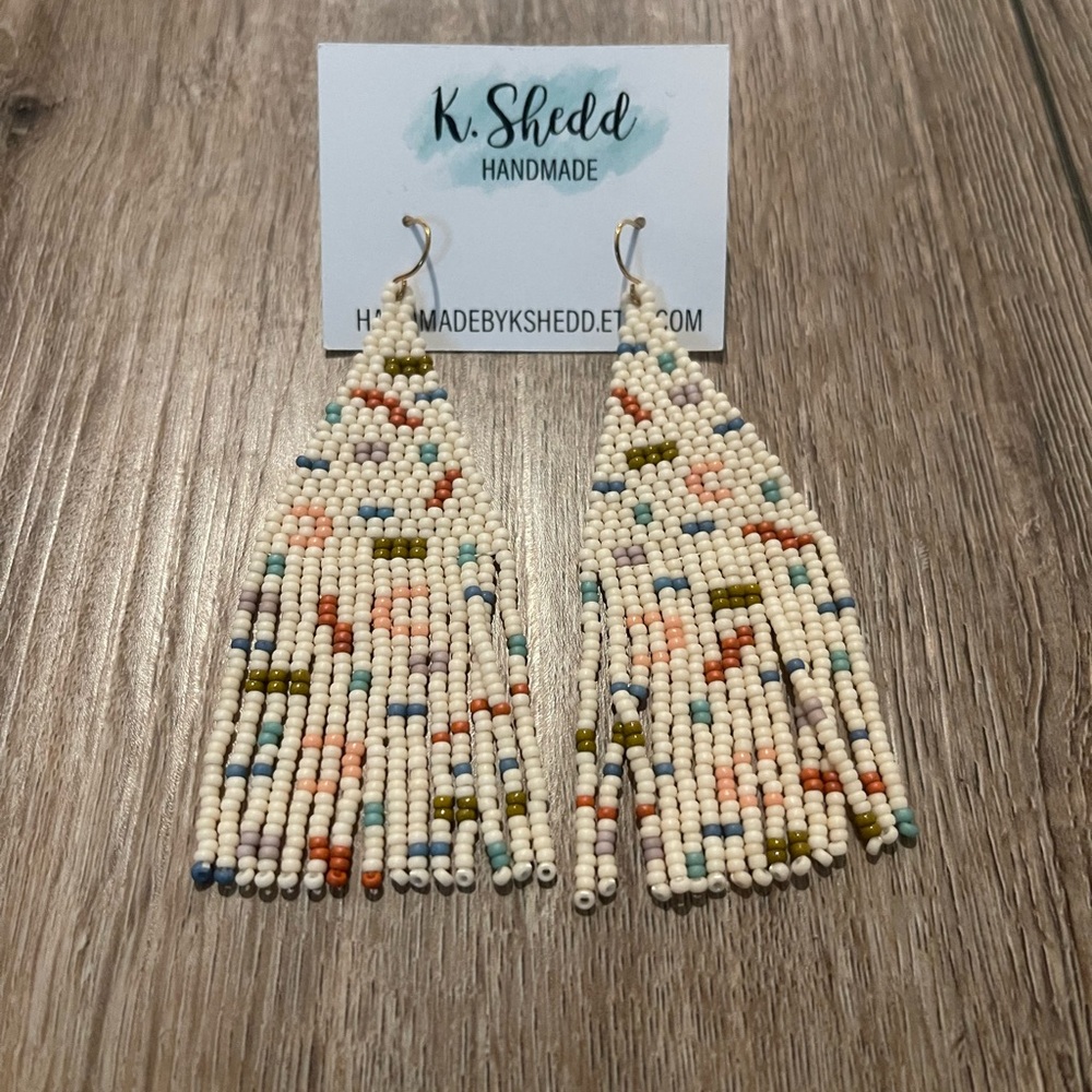 Handmade Beaded Fringe Earrings